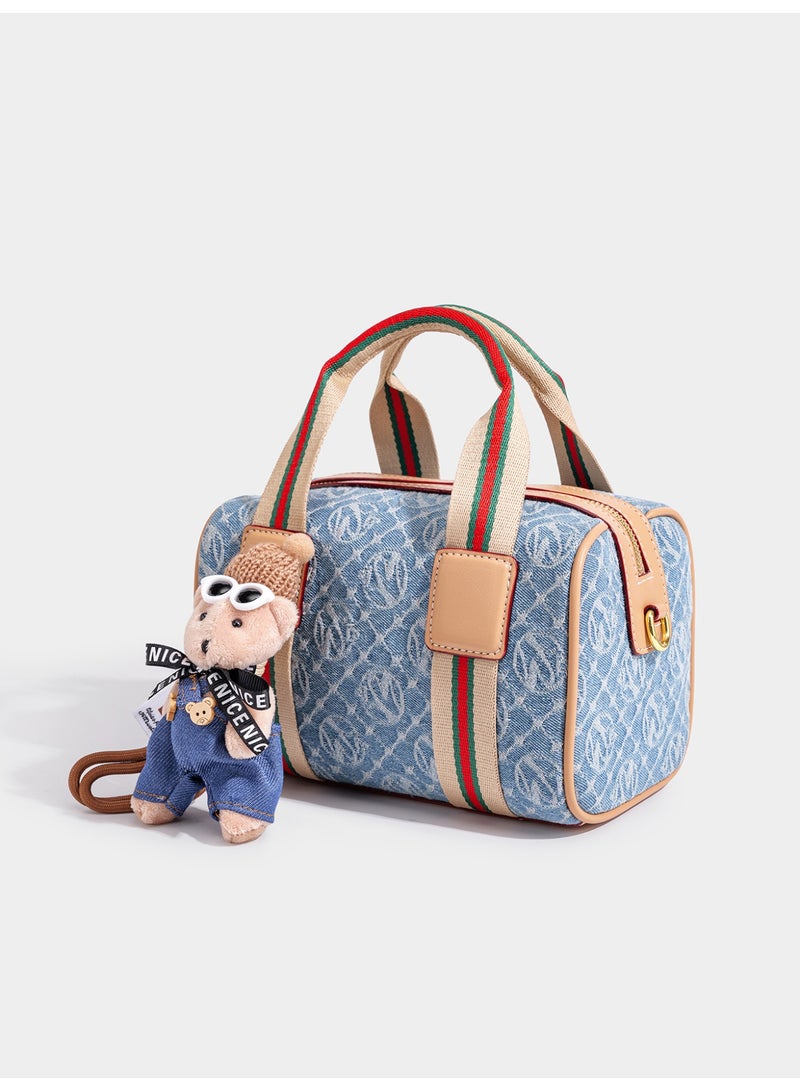 بليه روان حقيبة كروس بودي نسائية صغيرة مع دمية دب حقيبة كتف أنيقة بحزام قابل للتعديل للاستخدام اليومي والتسوق والسفر - Image 5